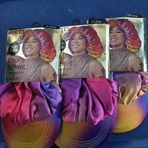 Red by Kiss Silky Satin Visor Bonnet in Multi-Color (X-Large)